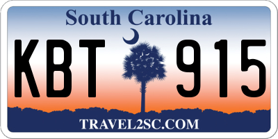 SC license plate KBT915
