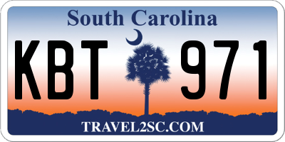 SC license plate KBT971