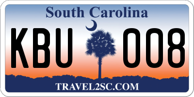 SC license plate KBU008