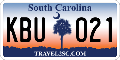 SC license plate KBU021