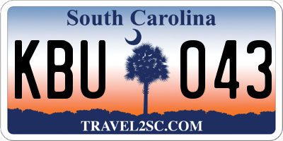 SC license plate KBU043