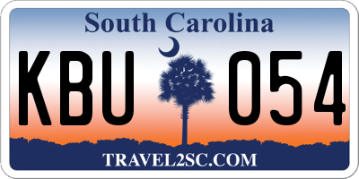 SC license plate KBU054