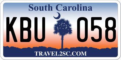 SC license plate KBU058