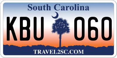 SC license plate KBU060