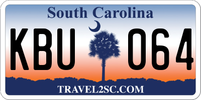 SC license plate KBU064