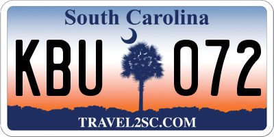 SC license plate KBU072