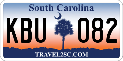 SC license plate KBU082