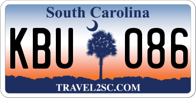 SC license plate KBU086