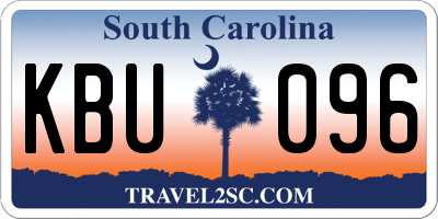 SC license plate KBU096