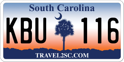 SC license plate KBU116