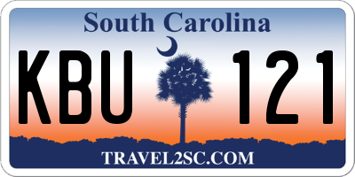 SC license plate KBU121
