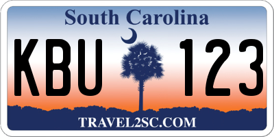SC license plate KBU123