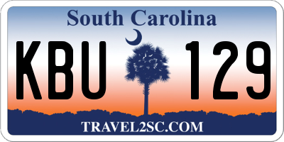 SC license plate KBU129