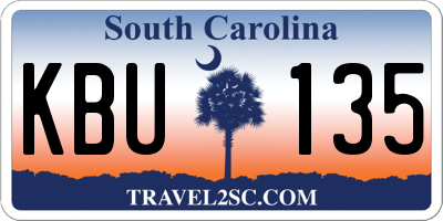 SC license plate KBU135