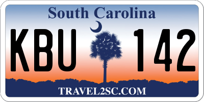 SC license plate KBU142