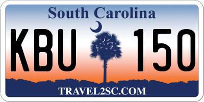 SC license plate KBU150