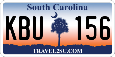 SC license plate KBU156