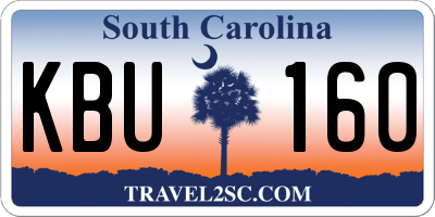 SC license plate KBU160