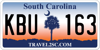 SC license plate KBU163