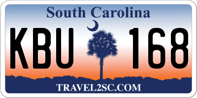 SC license plate KBU168