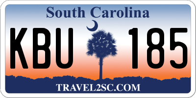 SC license plate KBU185