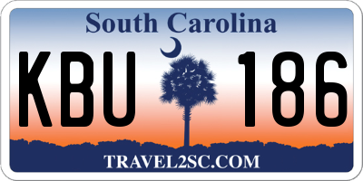 SC license plate KBU186