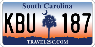 SC license plate KBU187