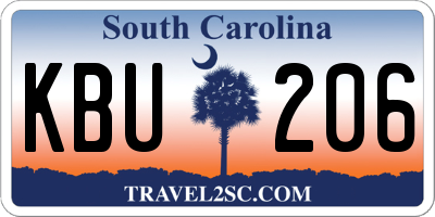 SC license plate KBU206