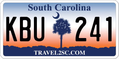 SC license plate KBU241
