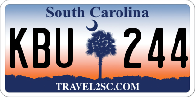 SC license plate KBU244