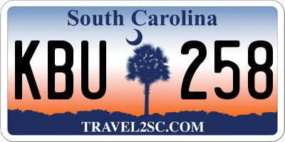 SC license plate KBU258