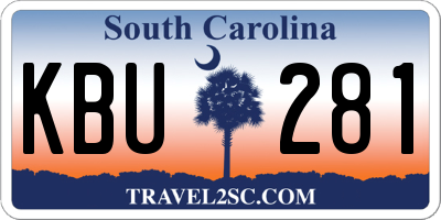 SC license plate KBU281