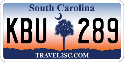 SC license plate KBU289