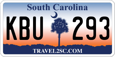 SC license plate KBU293