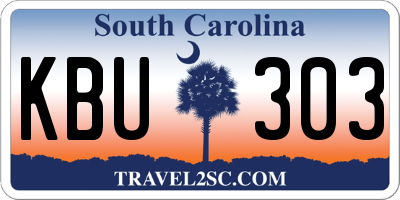 SC license plate KBU303