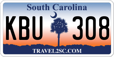 SC license plate KBU308
