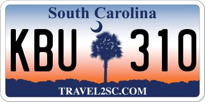 SC license plate KBU310