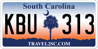 SC license plate KBU313