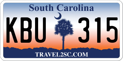 SC license plate KBU315