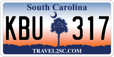 SC license plate KBU317