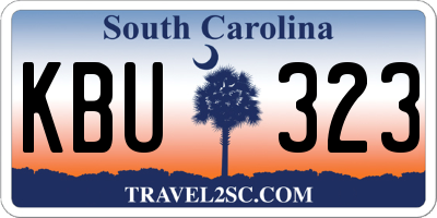 SC license plate KBU323