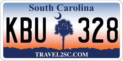 SC license plate KBU328