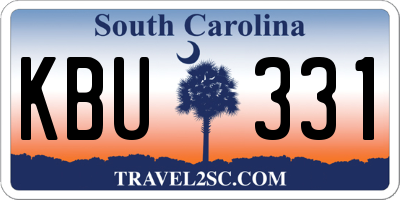 SC license plate KBU331
