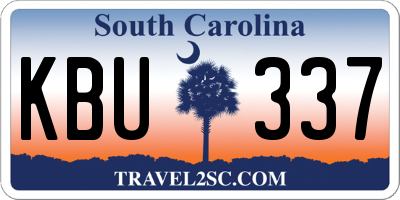 SC license plate KBU337