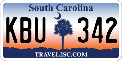 SC license plate KBU342