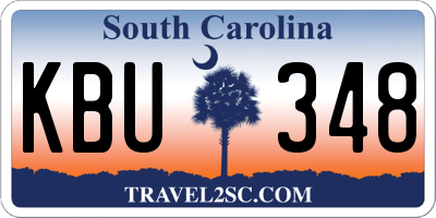 SC license plate KBU348