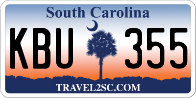 SC license plate KBU355