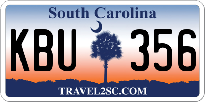 SC license plate KBU356