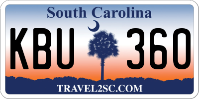 SC license plate KBU360