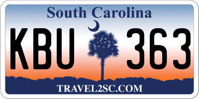SC license plate KBU363